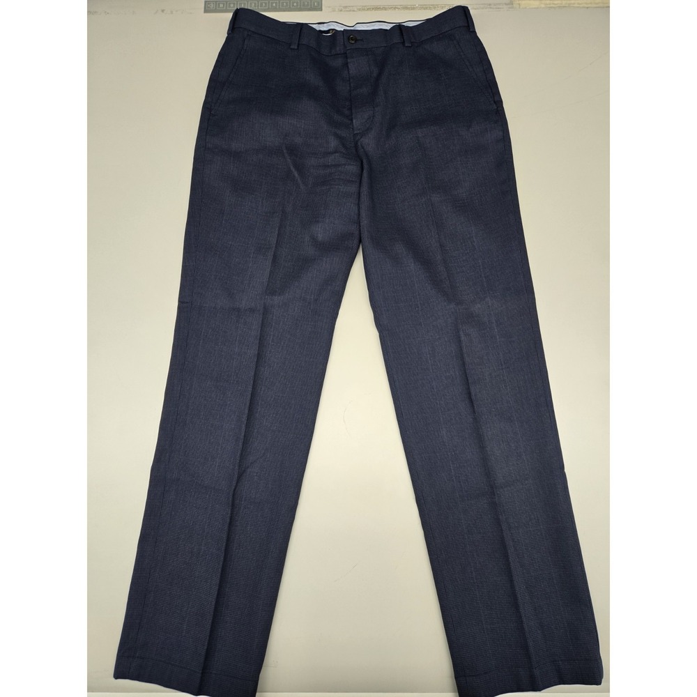 Brooks Brothers Advantage Chino Clark Pants Blue Window Pane Size 36x32